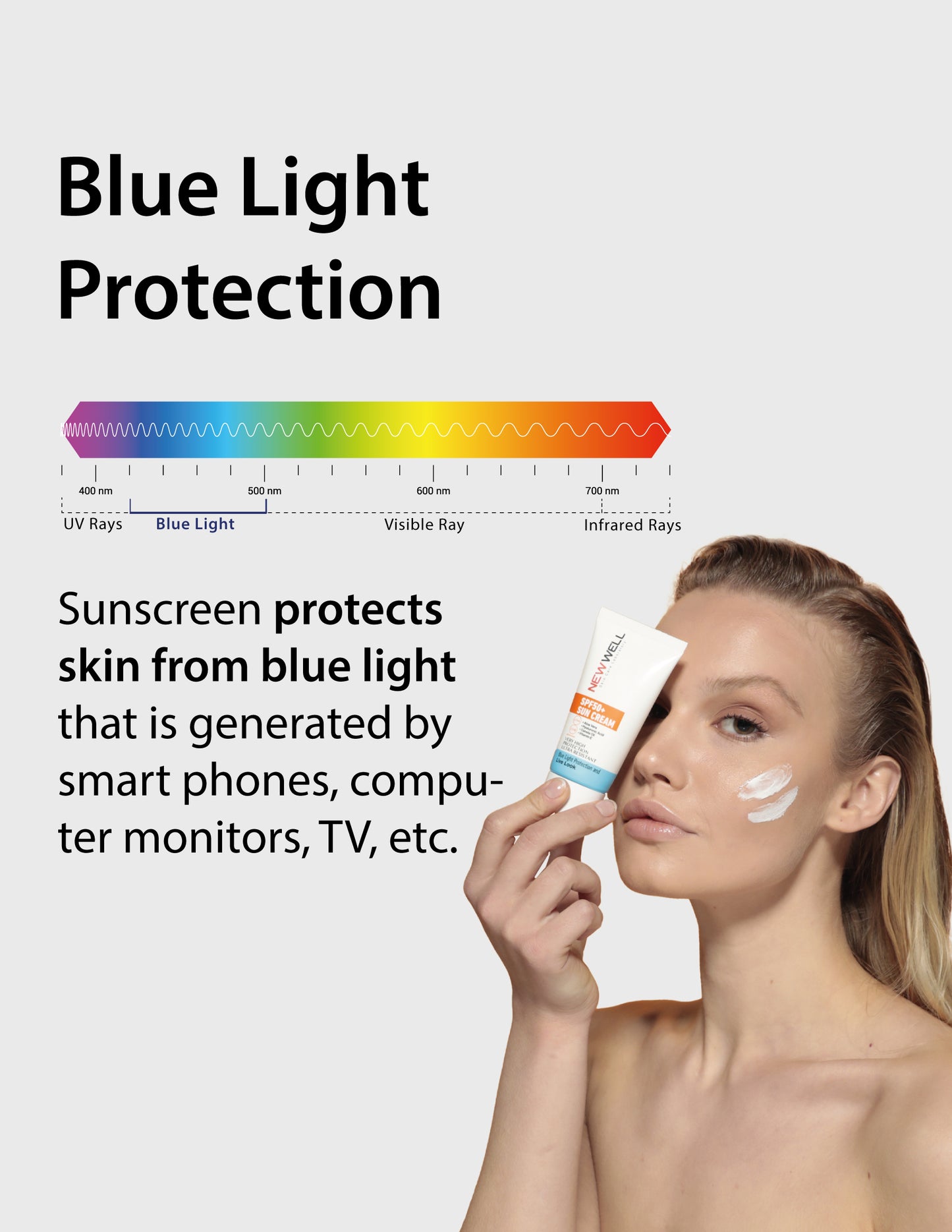 Blue Light Protection Effective Sun Cream SPF 50+ | 50 ml.